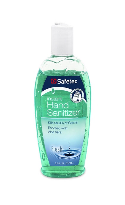 Safetec Hand Sanitizer Fresh Scent with Aloe Vera 8 oz Bottle